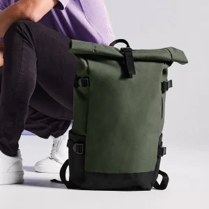 Sac à dos coloré avec rabat enroulable - BLOCK ROLL-TOP BACKPACK
