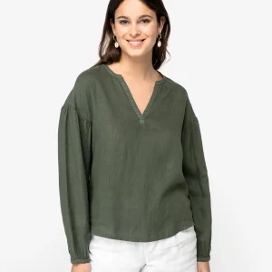Blusa Eco-Responsável de Linho para Senhora
