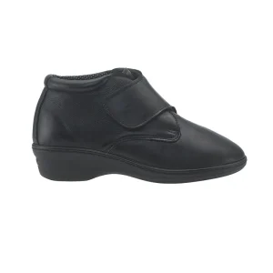 Bota extensível em pele e lycra