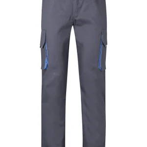 CALÇAS BICOLOR MULTIBOLSOS cor Cinza