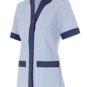 CASACO ÀS RISCAS DE MANGA CURTA DE MULHER