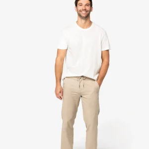 Calças chino de homem Algodão Bio c Linho- 170 g