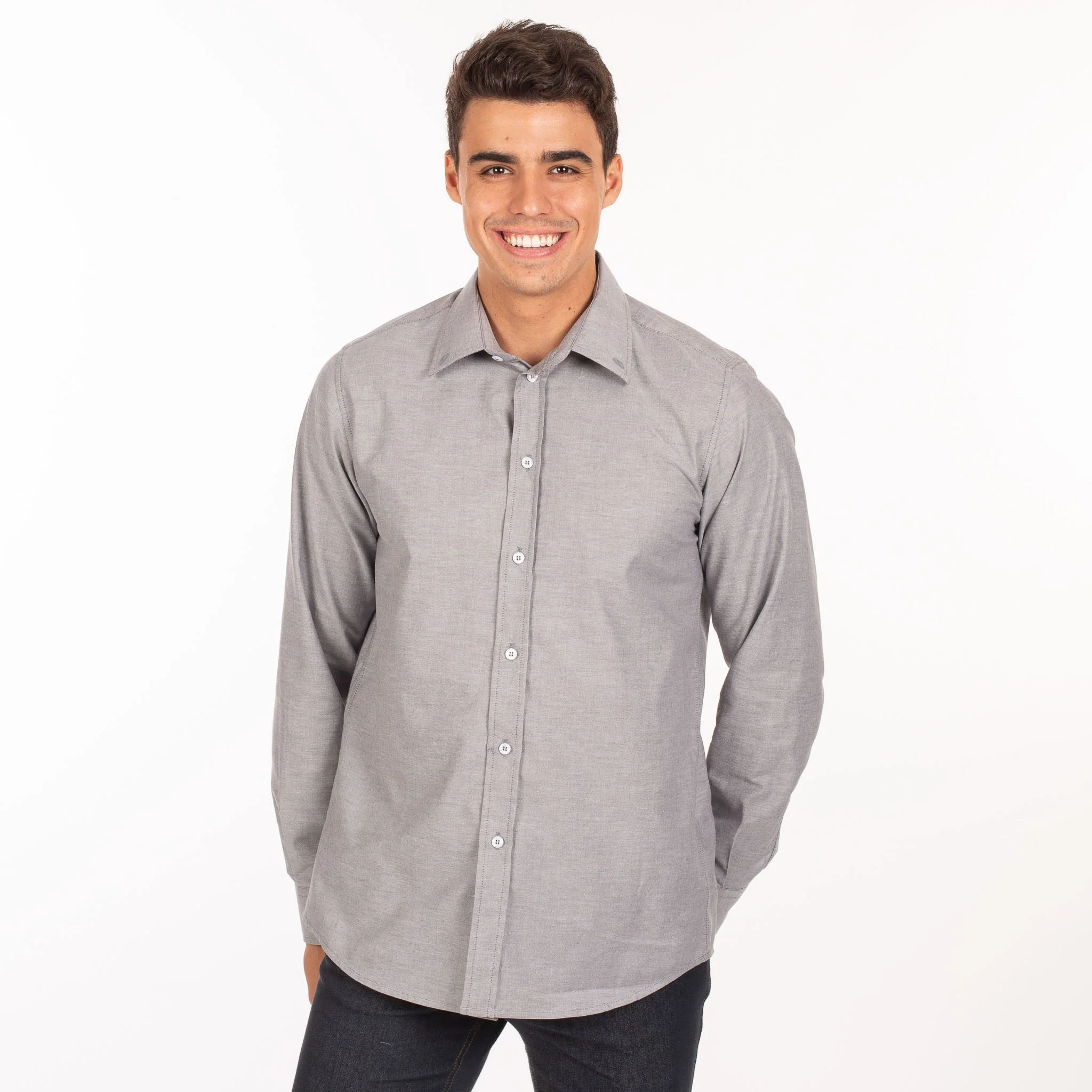 Camisa Homem Oxford Slim Fit – Image 4
