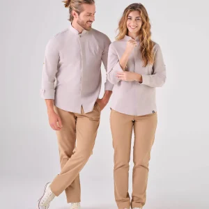 Camisa Mandarim Unissexo Grace em Linho