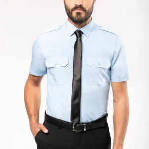 Camisa piloto de homem de manga curta