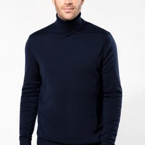 Camisola de gola alta em lã Merino de homem