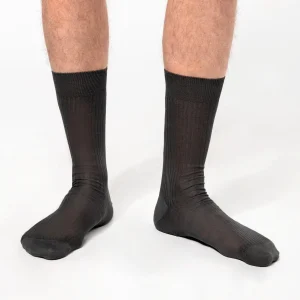 Meias de algodão em malha rib 4 x 2 fio da Escócia de homem