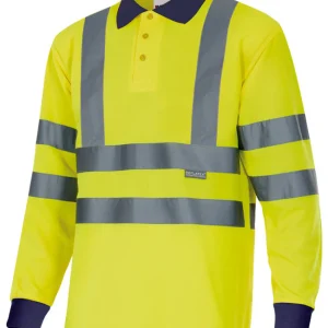 POLO BICOLOR DE MANGA COMPRIDA DE ALTA VISIBILIDADE