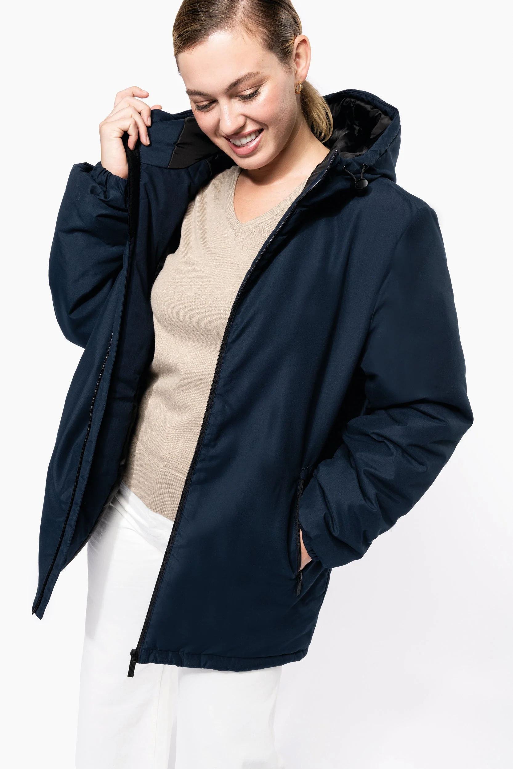Parka com capuz de material reciclado unisex – Image 3