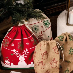 Saco com cordão com motivos de Natal
