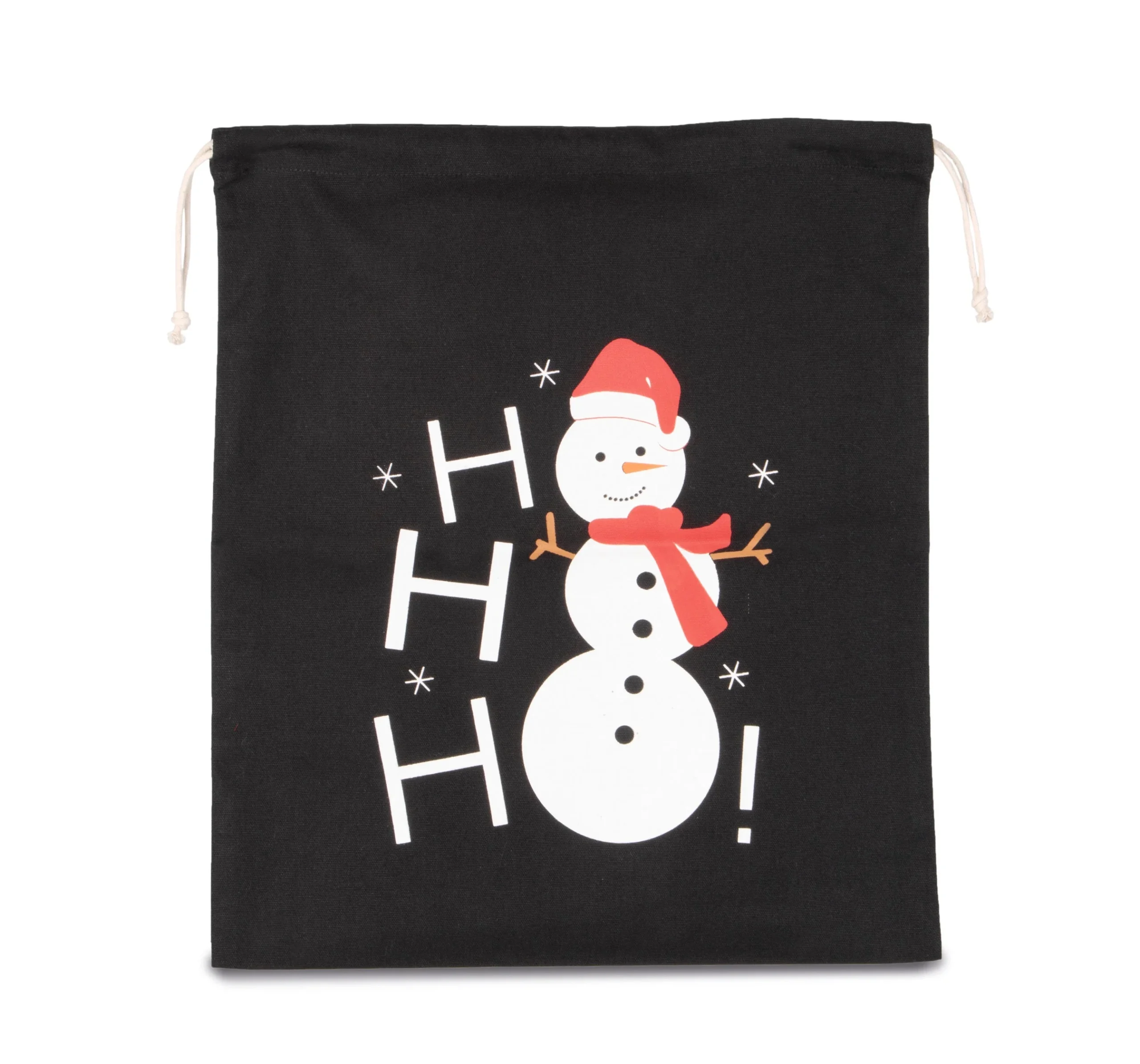 Saco de algodão com cordão, motivo boneco de neve – Image 3