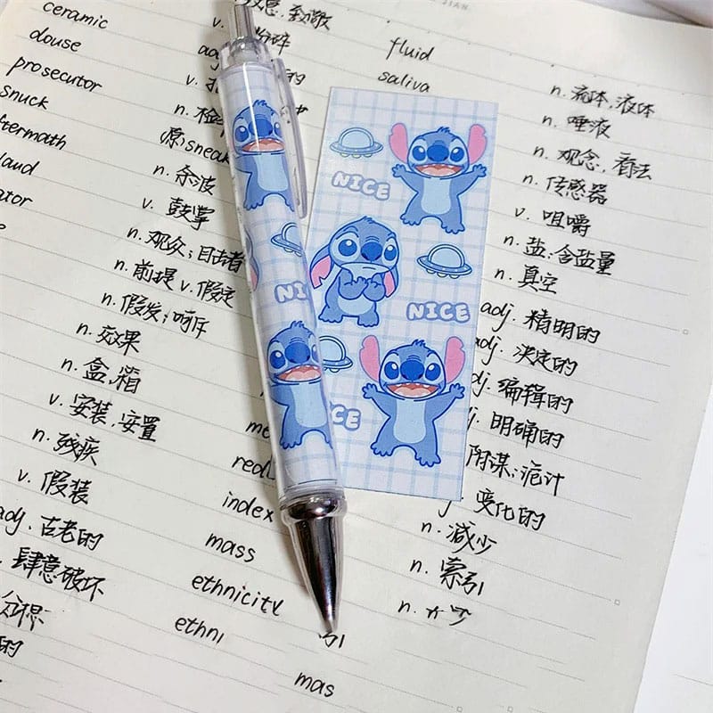 Stitch Bleu Stylo Kawaii