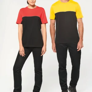T-shirt bicolor eco-responsável de manga curta unissexo