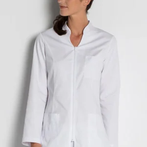 Túnica branca m/comprida com ziper