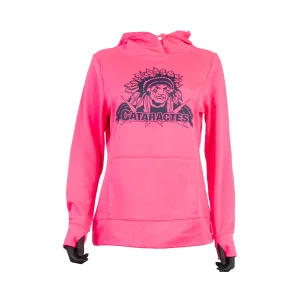 Chandail rose à capuchon pour adultes avec logo - Cataractes
